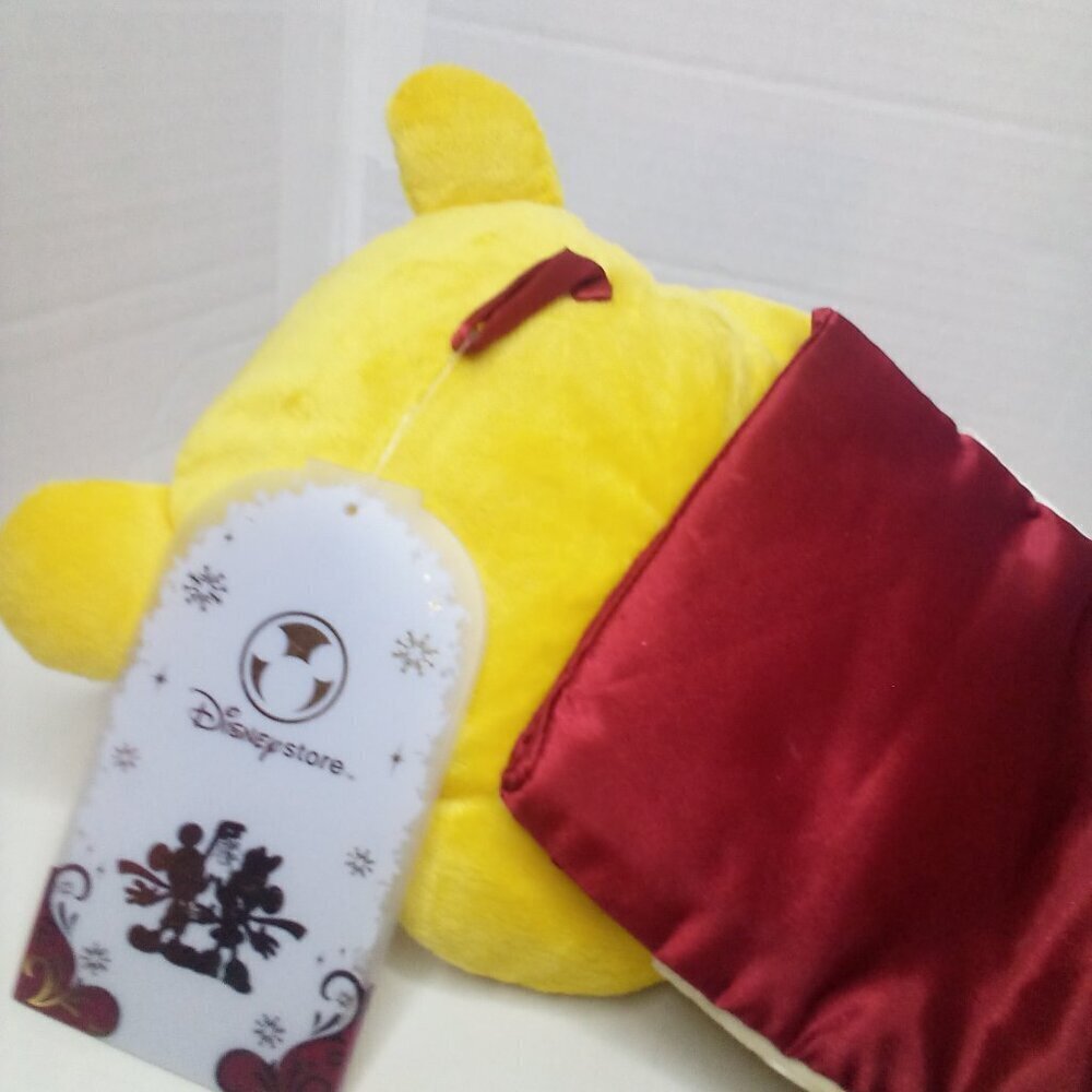 Disney Store Pooh Stocking Plush Head Satin Stocking Christmas Holiday NWT - Picture 13 of 15